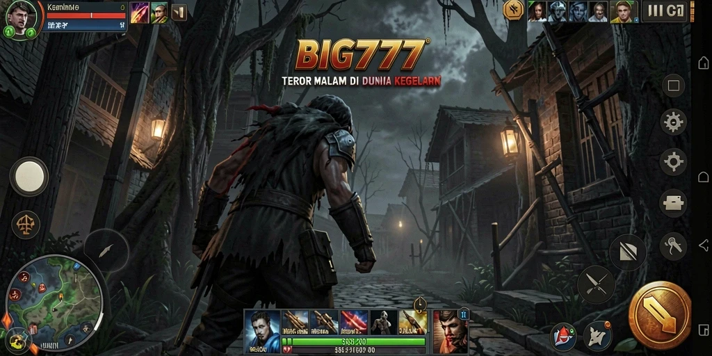 Tangkapan layar gameplay menegangkan dari BIG777 dengan suasana Horror.