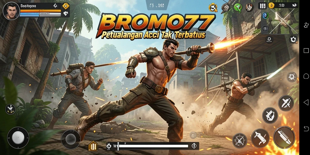Tampilan gameplay mendebarkan dalam BROMO77 dengan aksi memukau.
