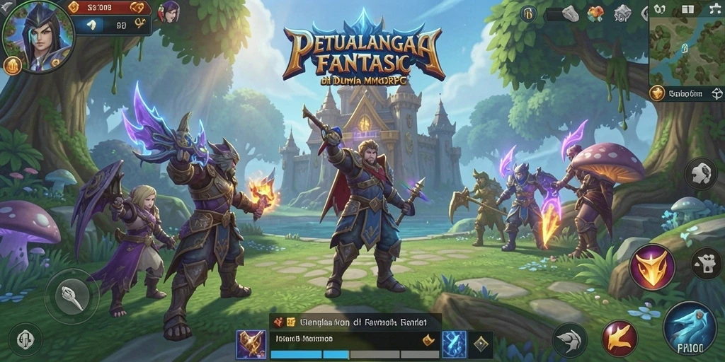 Screenshot gameplay F08 menunjukkan aksi seru dalam pertempuran MMORPG.
