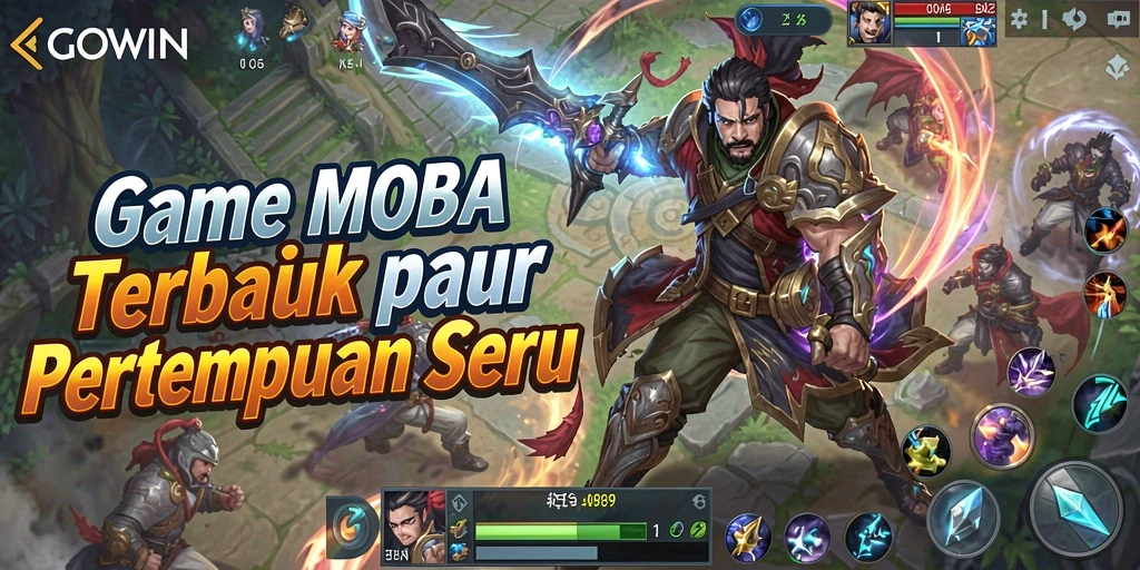 GOWIN menampilkan aksi pertempuran MOBA yang mendebarkan.
