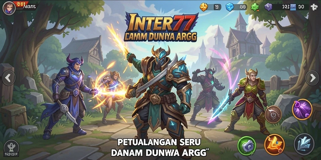 Screenshot permainan INTER77 menampilkan aksi pertarungan seru dan lingkungan yang menakjubkan.