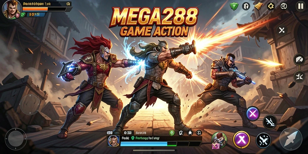 Tampilan aksi mendebarkan dalam gameplay MEGA288 yang seru.