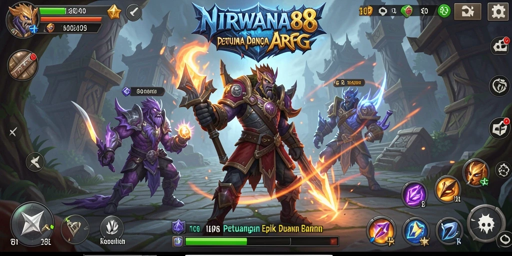 Screenshot menampilkan aksi pertarungan mendebarkan di NIRWANA88.