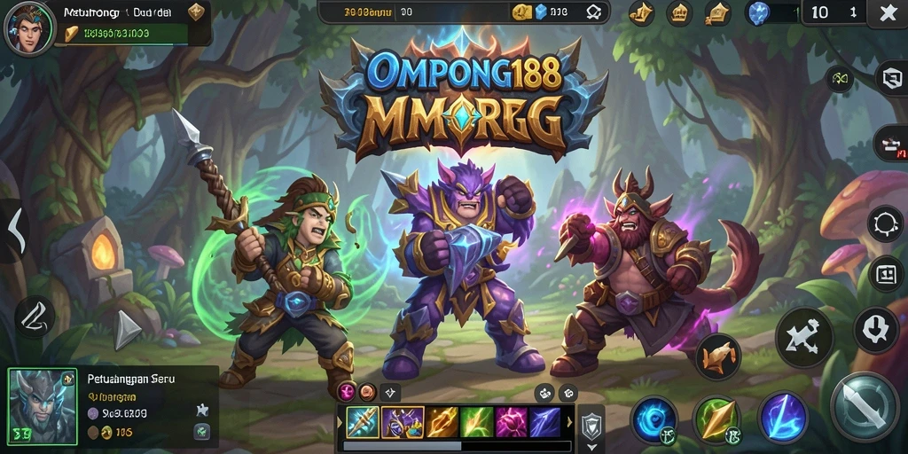 Tampilan gameplay seru dan dinamis OMPONG188 di dunia MMORPG.