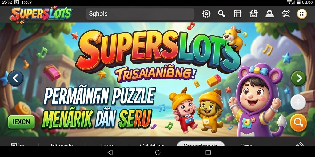 Tampilan screenshot SUPERSLOTS menampilkan gameplay Puzzle yang seru.