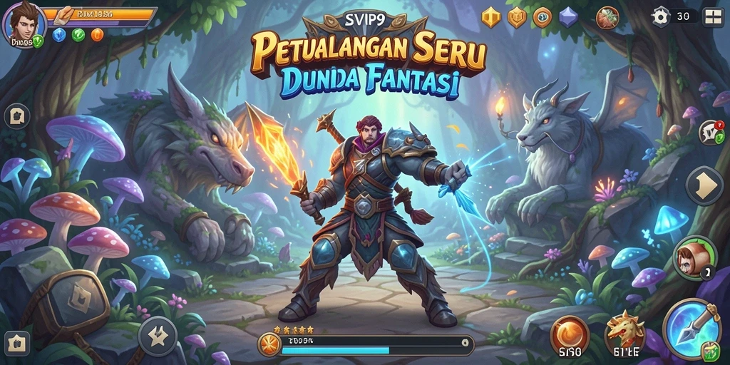 Tangkapan layar gameplay SVIP9 menampilkan pertarungan epik dan karakter yang kuat.